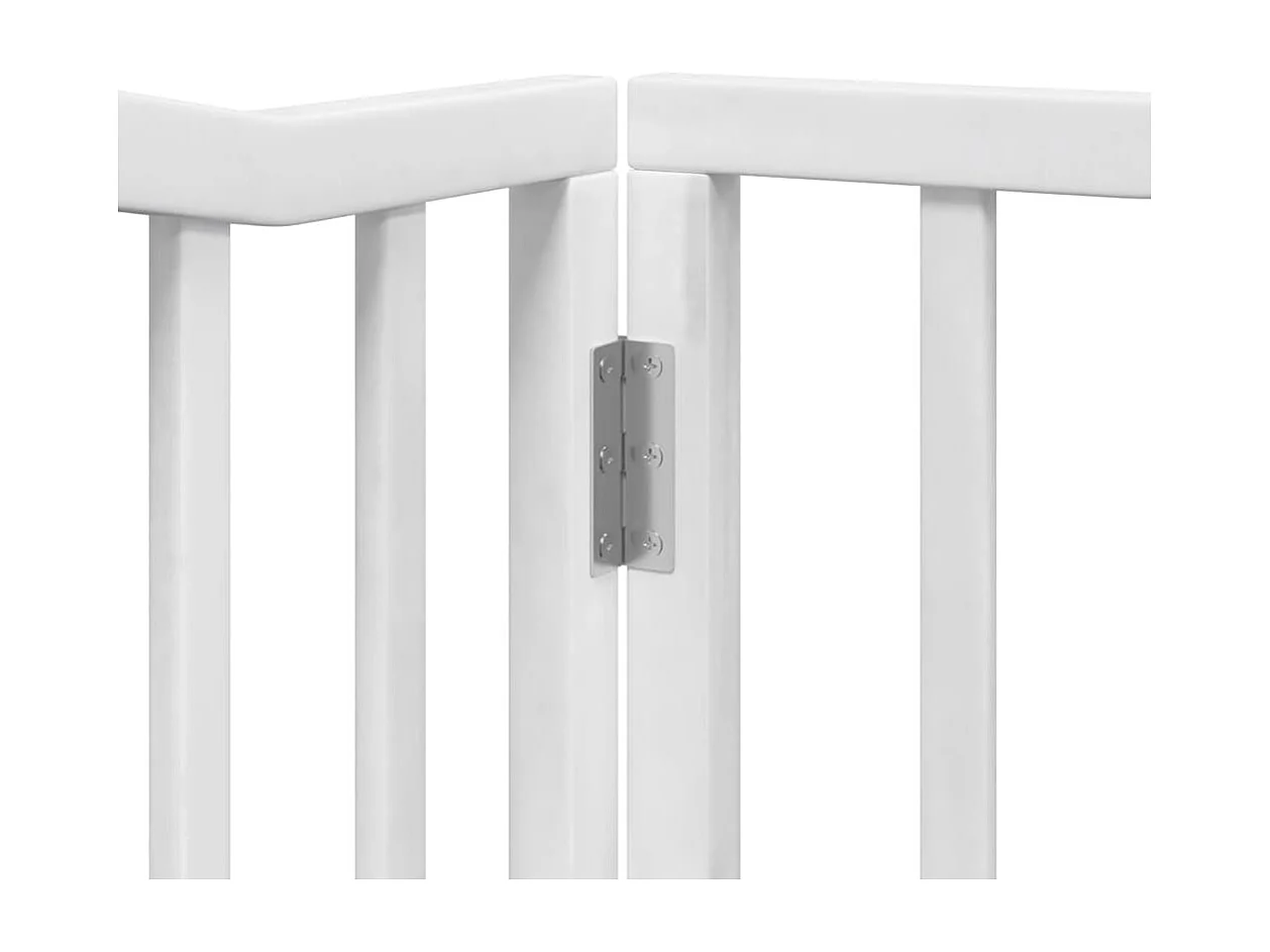 Portão para cães com porta dobrável 6 painéis 480 cm álamo branco