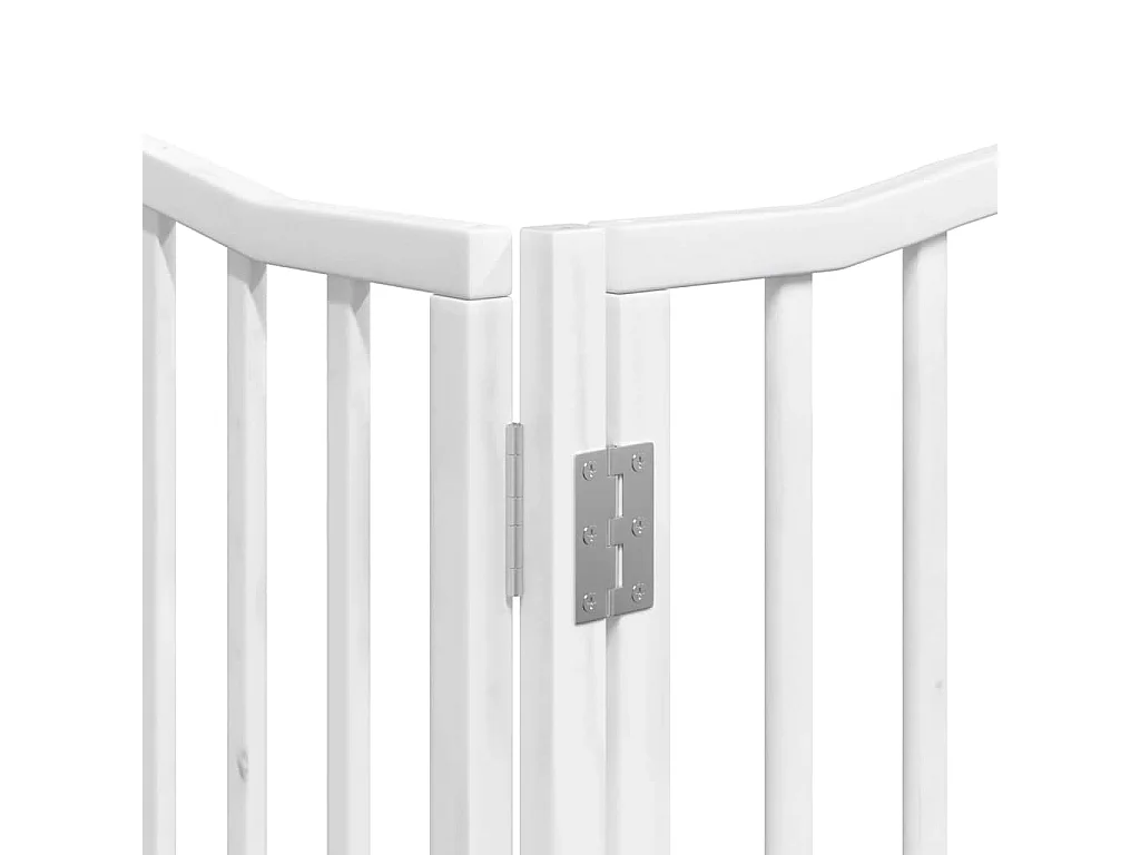 Portão para cães com porta dobrável 6 painéis 480 cm álamo branco