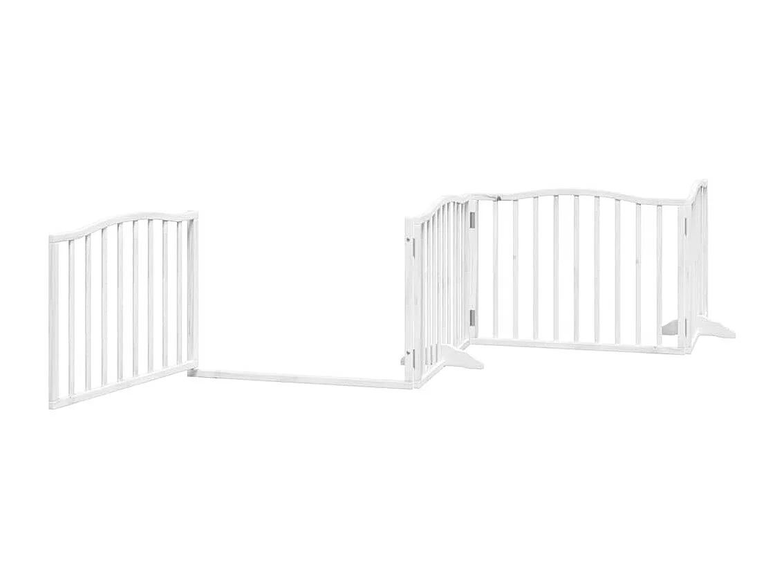 Barrière pour chien porte pliable 6 panneaux blanc bois peuplier