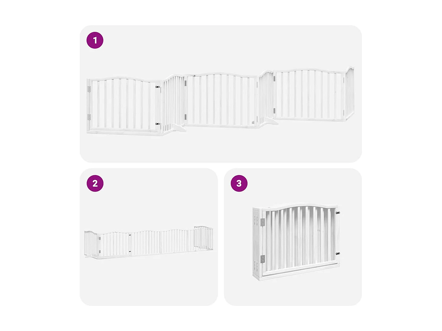 Barrière pour chien porte pliable 6 panneaux blanc bois peuplier