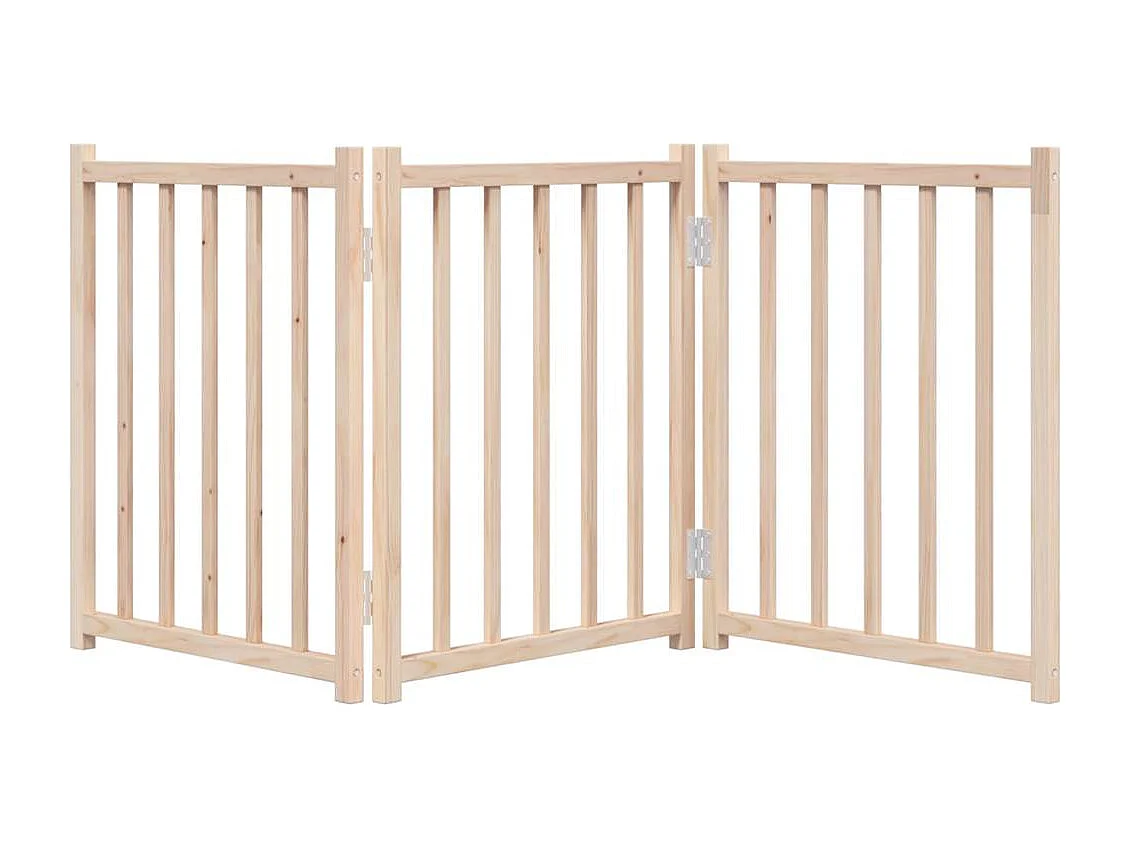 Puerta para perros plegable 3 paneles madera de abeto 150 cm