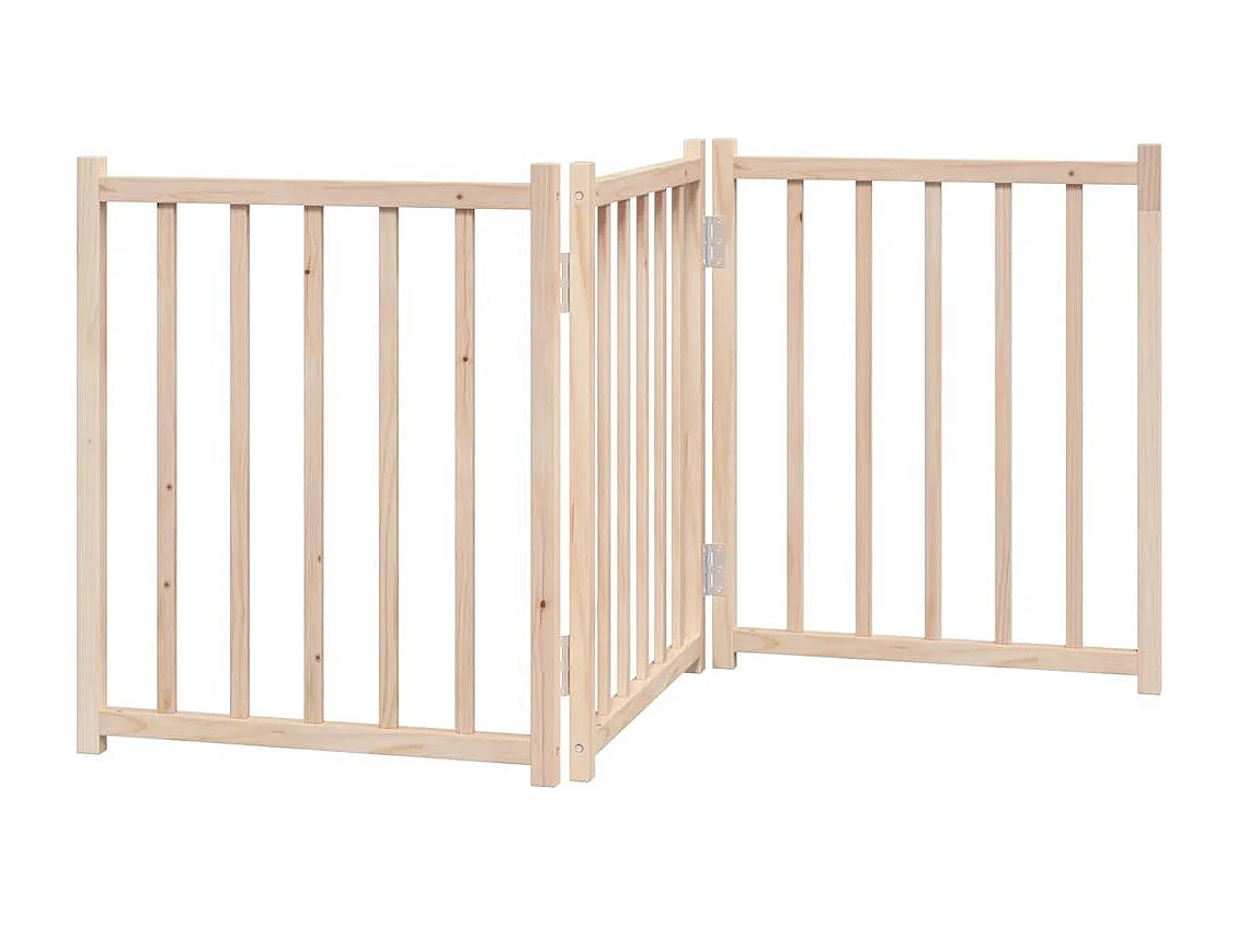 Puerta para perros plegable 3 paneles madera de abeto 150 cm