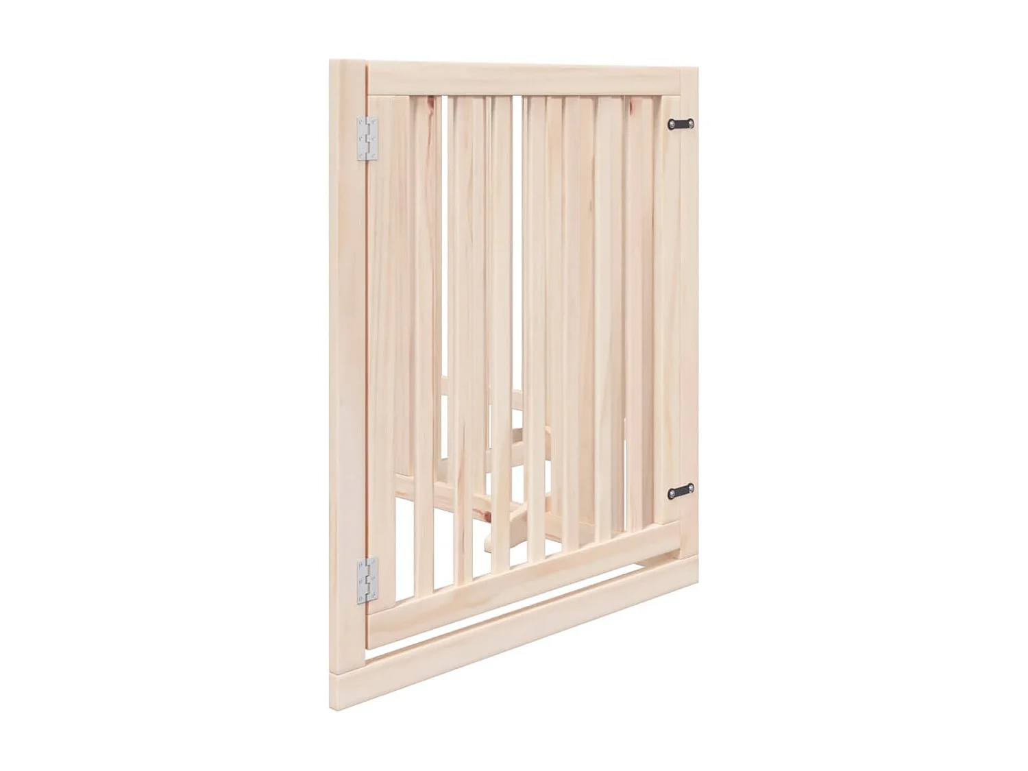 Barrière pour chiens avec porte 4 panneaux bois de peuplier