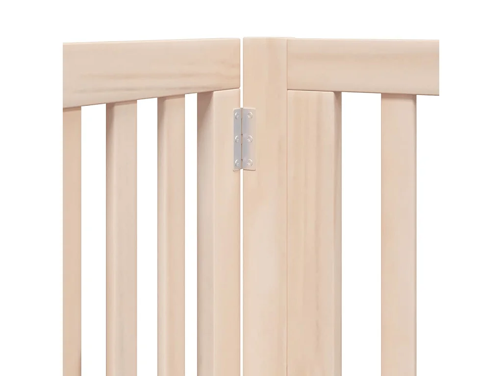 Barrière pour chiens avec porte 4 panneaux bois de peuplier