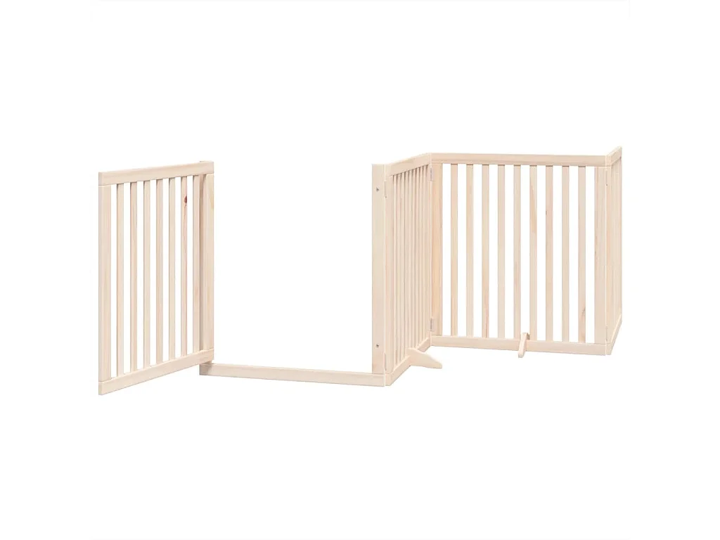 Barrière pour chiens avec porte 4 panneaux bois de peuplier