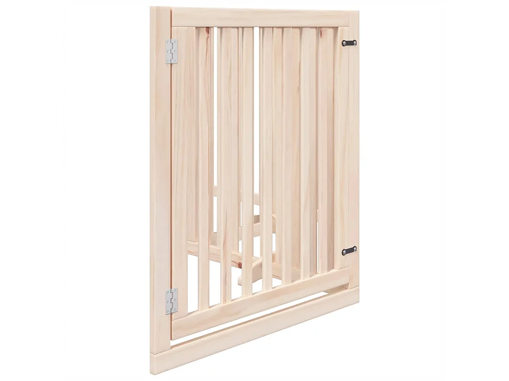 Barrière pour chiens avec porte 4 panneaux bois de peuplier