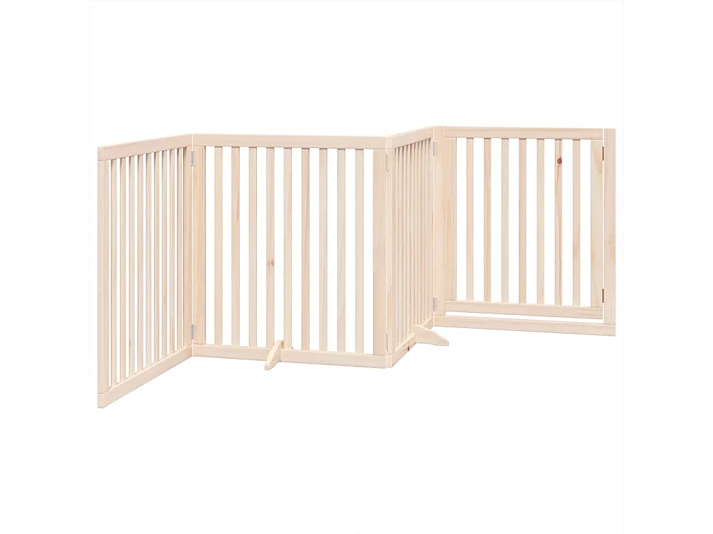 Barrière pour chiens avec porte 4 panneaux bois de peuplier
