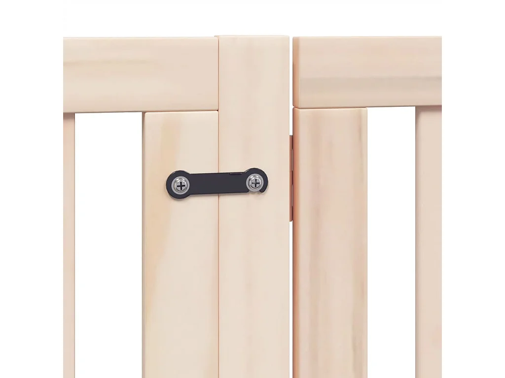 Barrière pour chiens avec porte 4 panneaux bois de peuplier