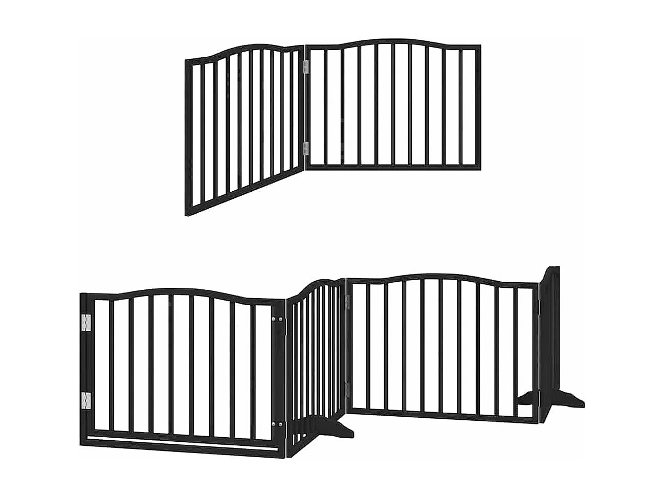 Portão para cães com porta dobrável 12 painéis 960 cm álamo preto