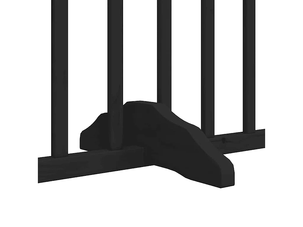 Barrière pour chien porte pliable 12 panneaux noir bois peuplier