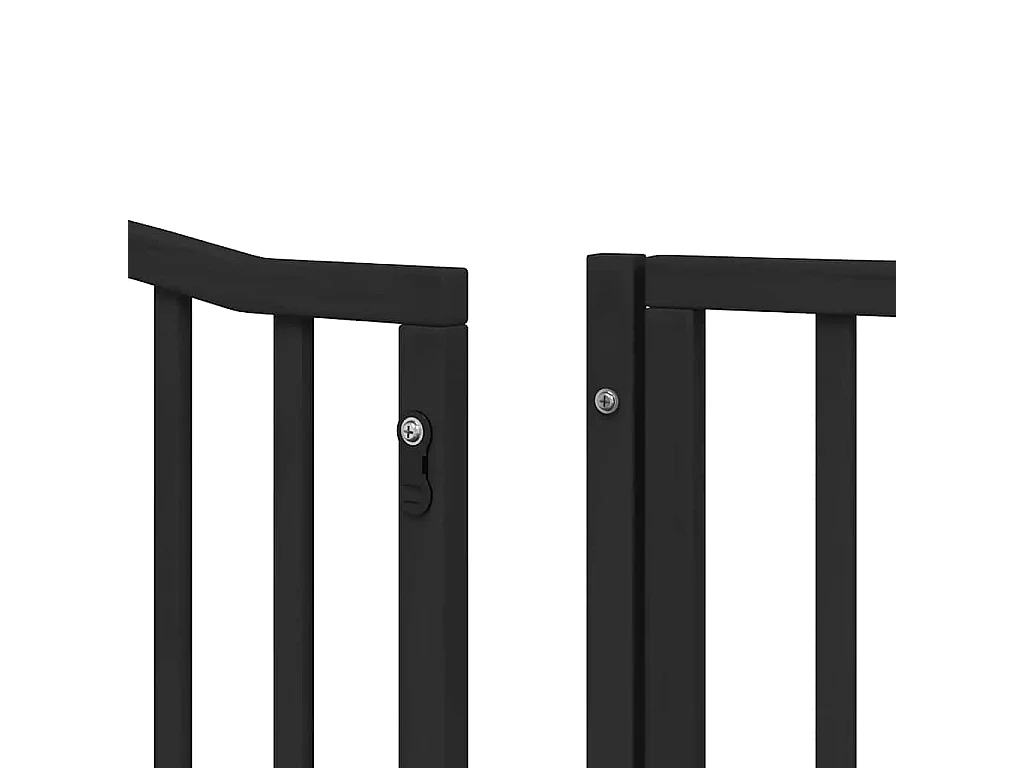 Barrière pour chien porte pliable 12 panneaux noir bois peuplier