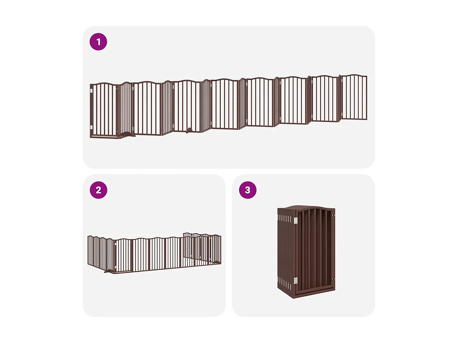 Portão cães com porta dobrável 15 painéis 750 cm álamo castanho