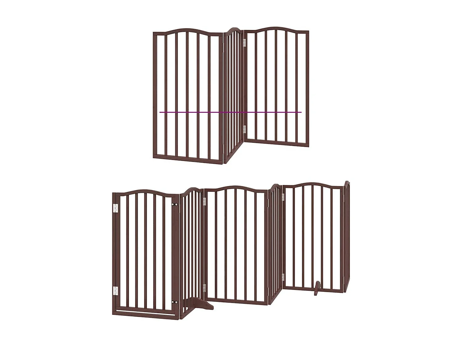 Portão cães com porta dobrável 15 painéis 750 cm álamo castanho