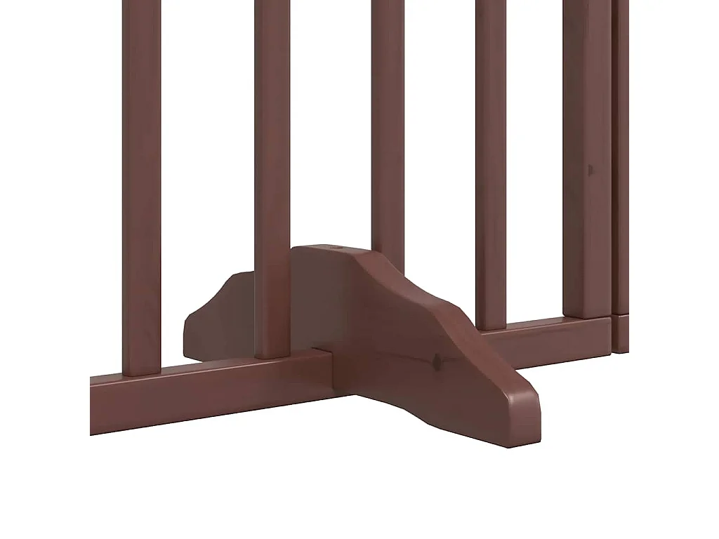 Puerta de perros plegable 15 paneles madera álamo marrón 750 cm
