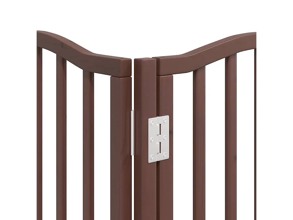 Puerta de perros plegable 15 paneles madera álamo marrón 750 cm