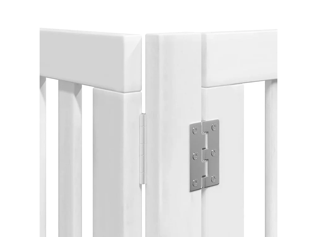 Portão para cães com porta dobrável 6 painéis 480 cm álamo branco