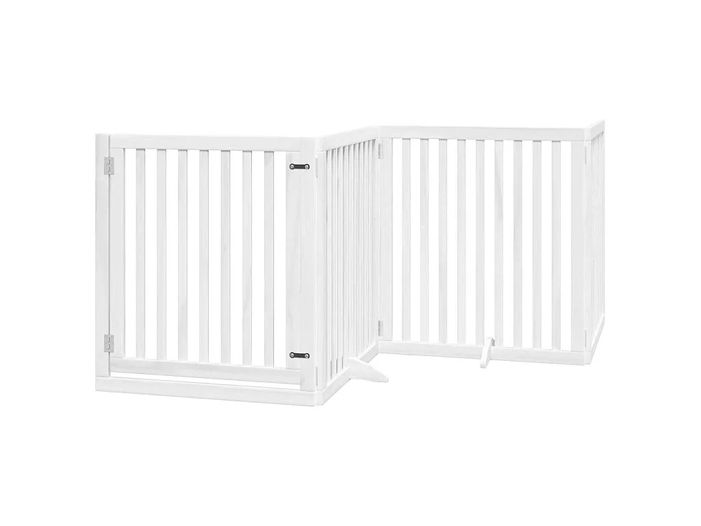 Barrière pour chien porte pliable 6 panneaux blanc bois peuplier
