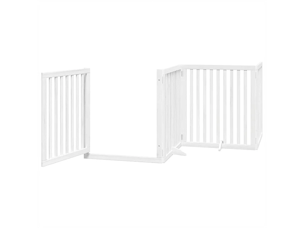 Barrière pour chien porte pliable 6 panneaux blanc bois peuplier