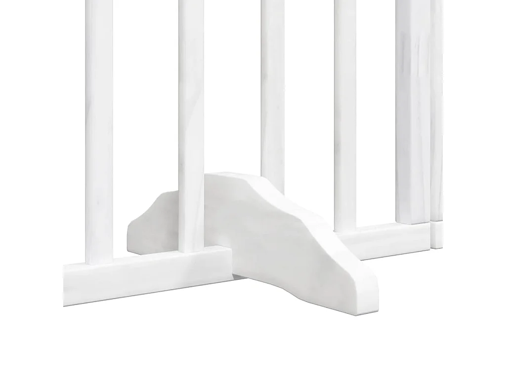 Puerta para perros plegable 4 paneles madera álamo blanca 320cm