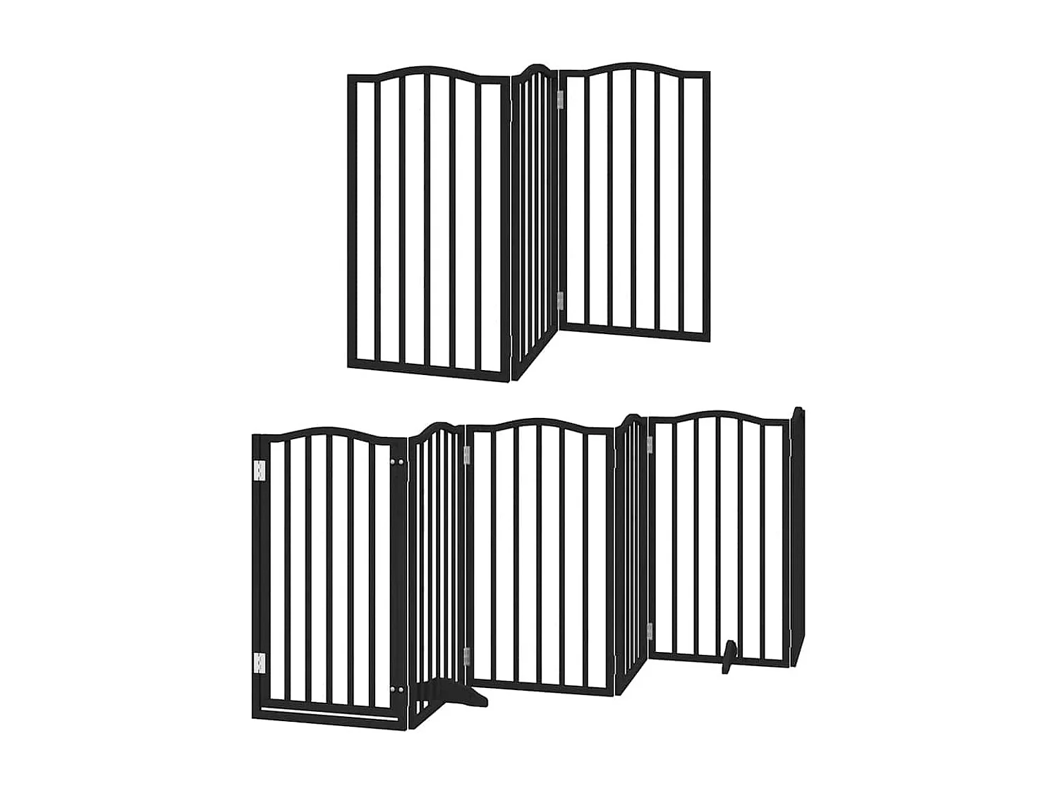 Portão para cães com porta dobrável 15 painéis 750 cm álamo preto