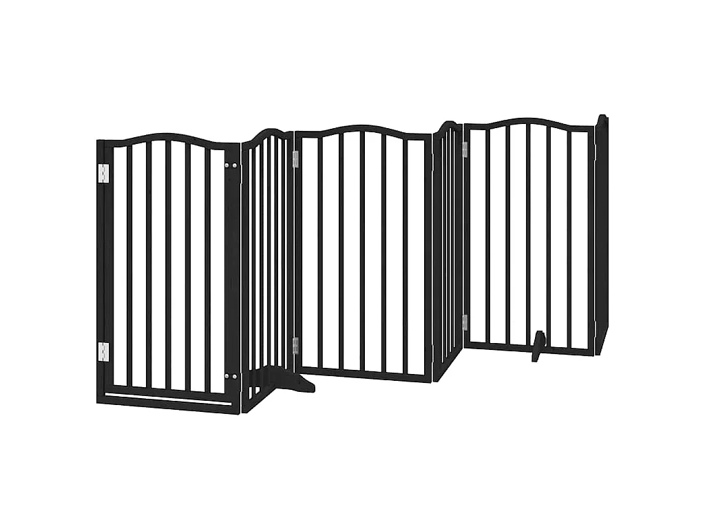 Barrière pour chien porte pliable 15 panneaux noir bois peuplier