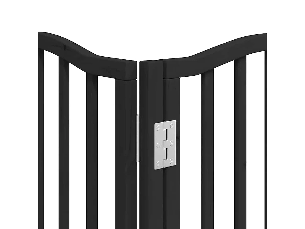 Barrière pour chien porte pliable 15 panneaux noir bois peuplier