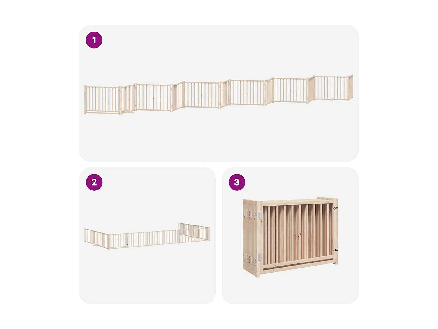 Portão para cães com porta dobrável 12 painéis 960 cm álamo