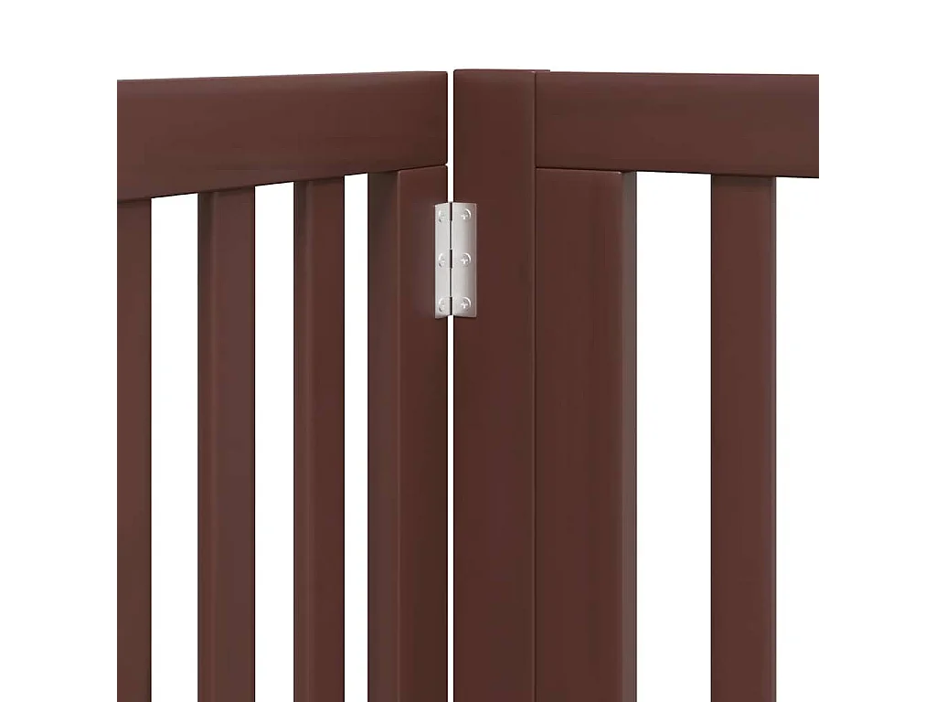 Puerta de perros plegable 12 paneles madera álamo marrón 960 cm