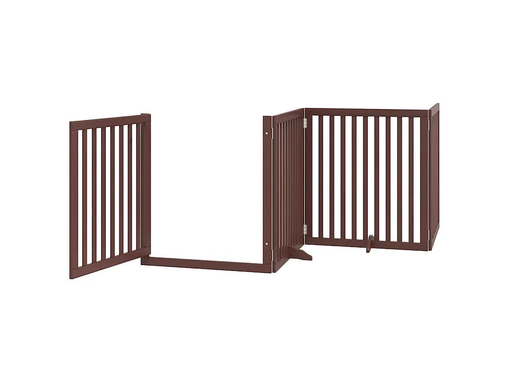 Barrière pour chien porte pliable 12 panneaux bois de peuplier