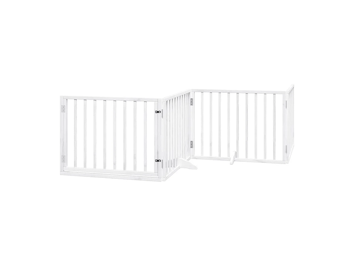 Portão para cães com porta dobrável 8 painéis 640 cm álamo branco