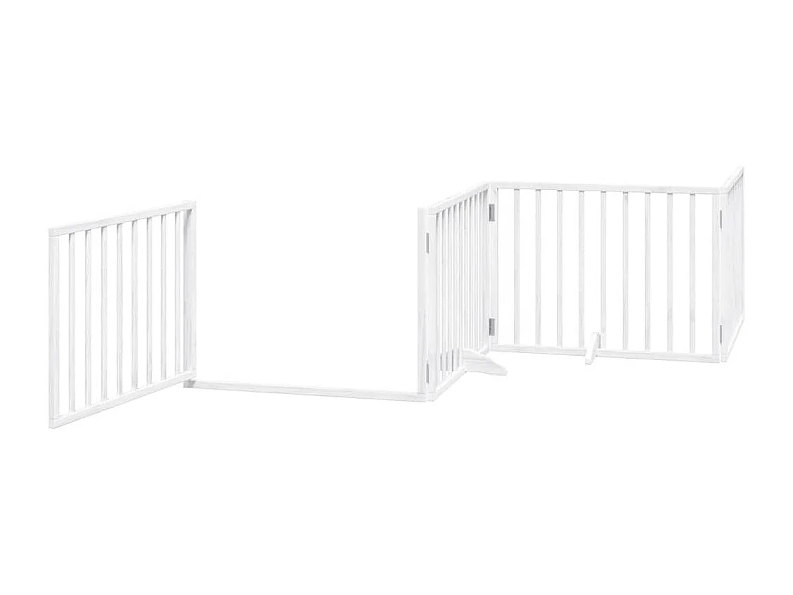 Barrière pour chien porte pliable 8 panneaux blanc bois peuplier