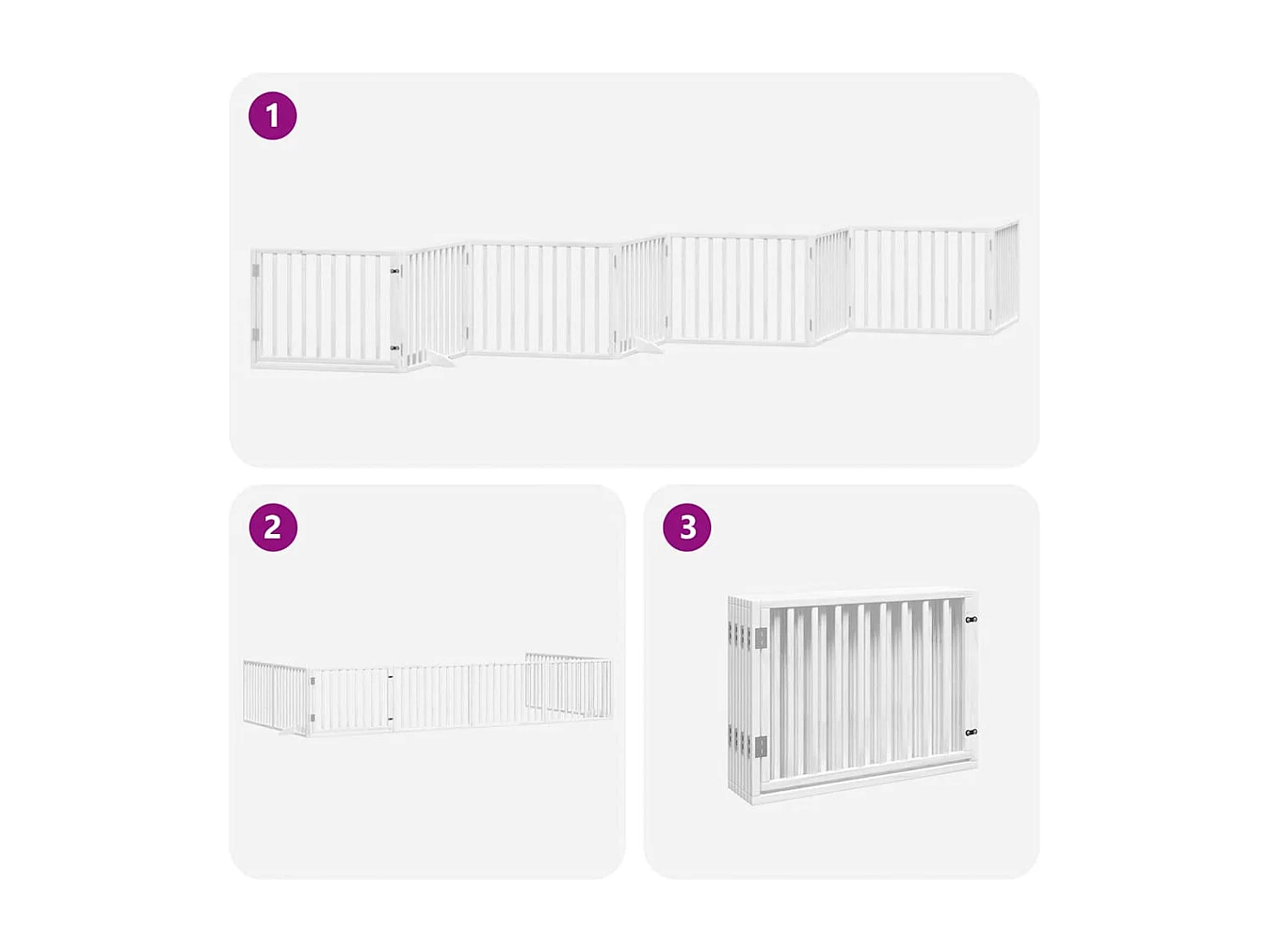 Barrière pour chien porte pliable 8 panneaux blanc bois peuplier