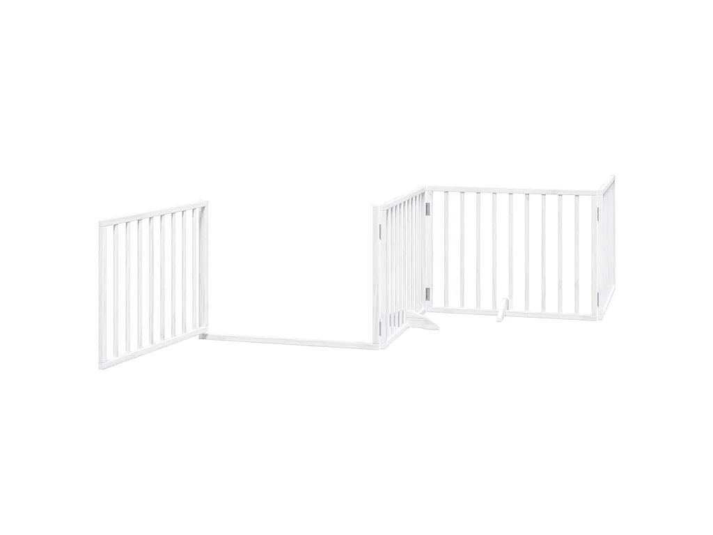 Barrière pour chien porte pliable 8 panneaux blanc bois peuplier