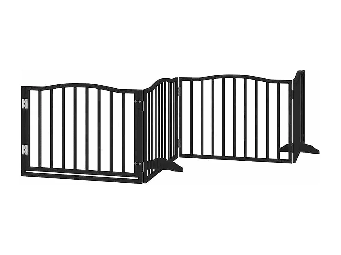 Barrière pour chien porte pliable 8 panneaux noir bois peuplier