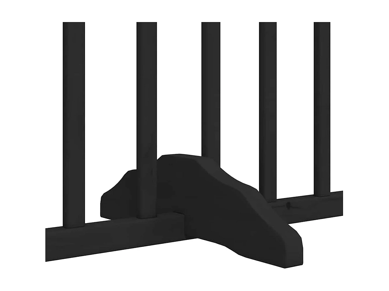 Barrière pour chien porte pliable 8 panneaux noir bois peuplier