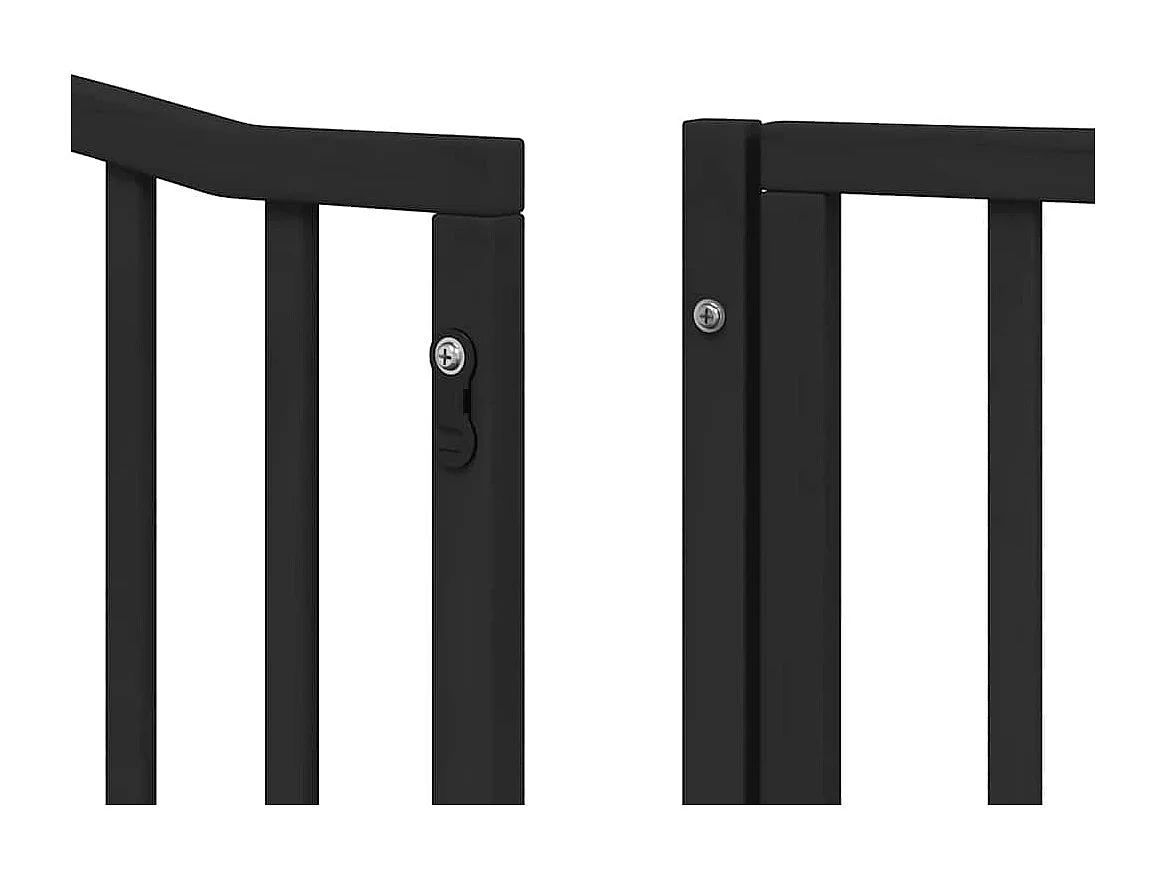 Barrière pour chien porte pliable 8 panneaux noir bois peuplier