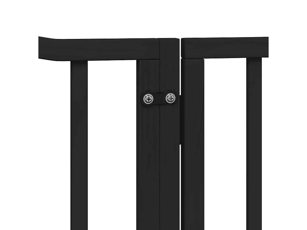 Barrière pour chien porte pliable 8 panneaux noir bois peuplier