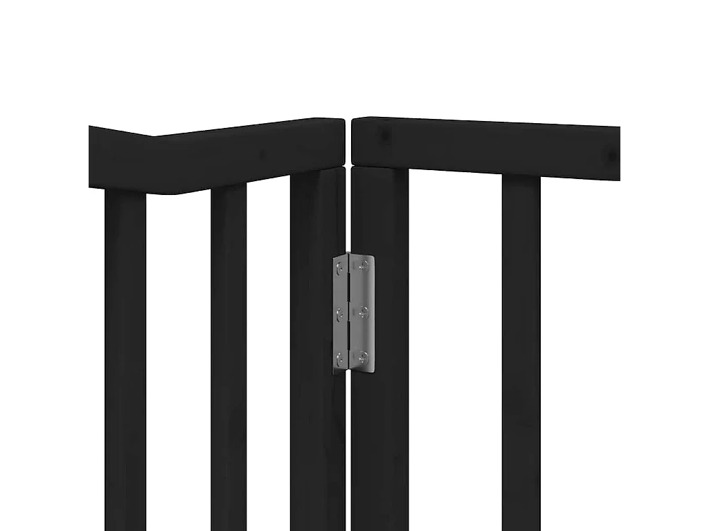 Barrière pour chien porte pliable 8 panneaux noir bois peuplier