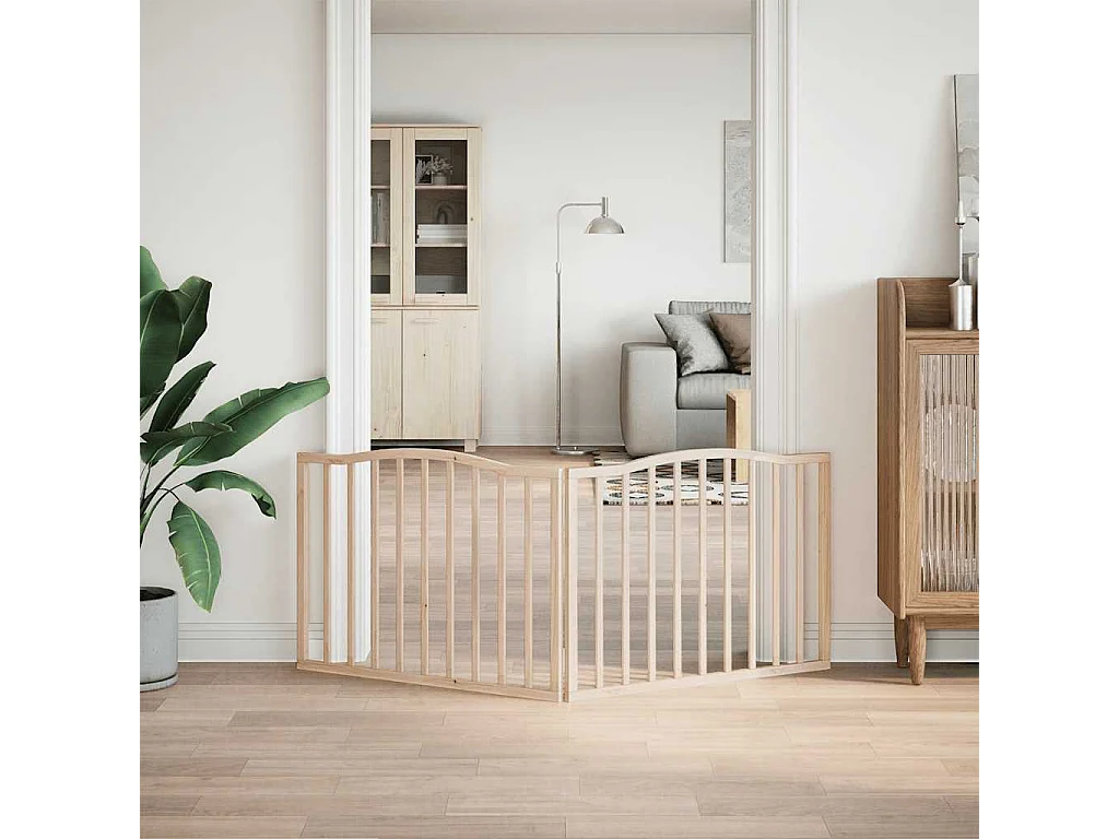 Portão para cães dobrável 2 painéis 160 cm madeira de álamo