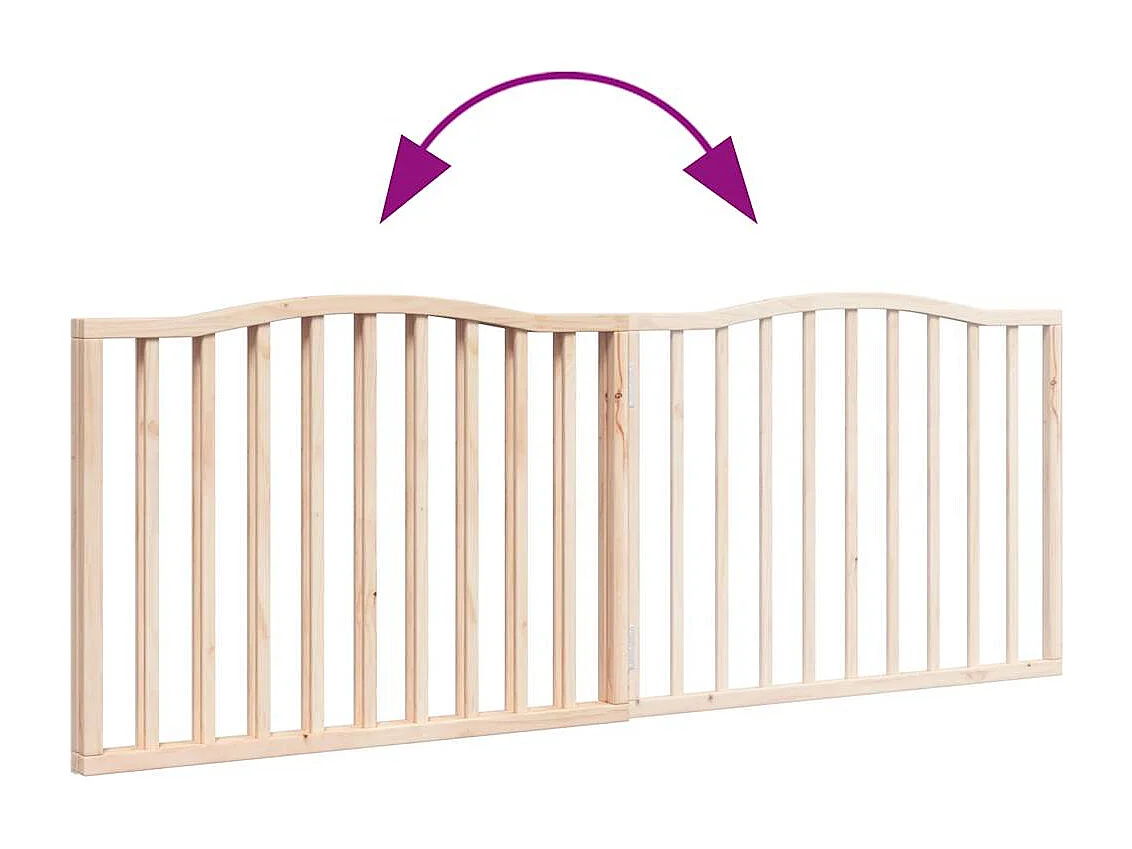Barrière pour chien pliable 2 panneaux 160 cm bois de peuplier