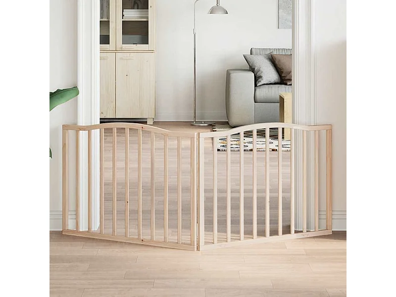 Barrière pour chien pliable 2 panneaux 160 cm bois de peuplier