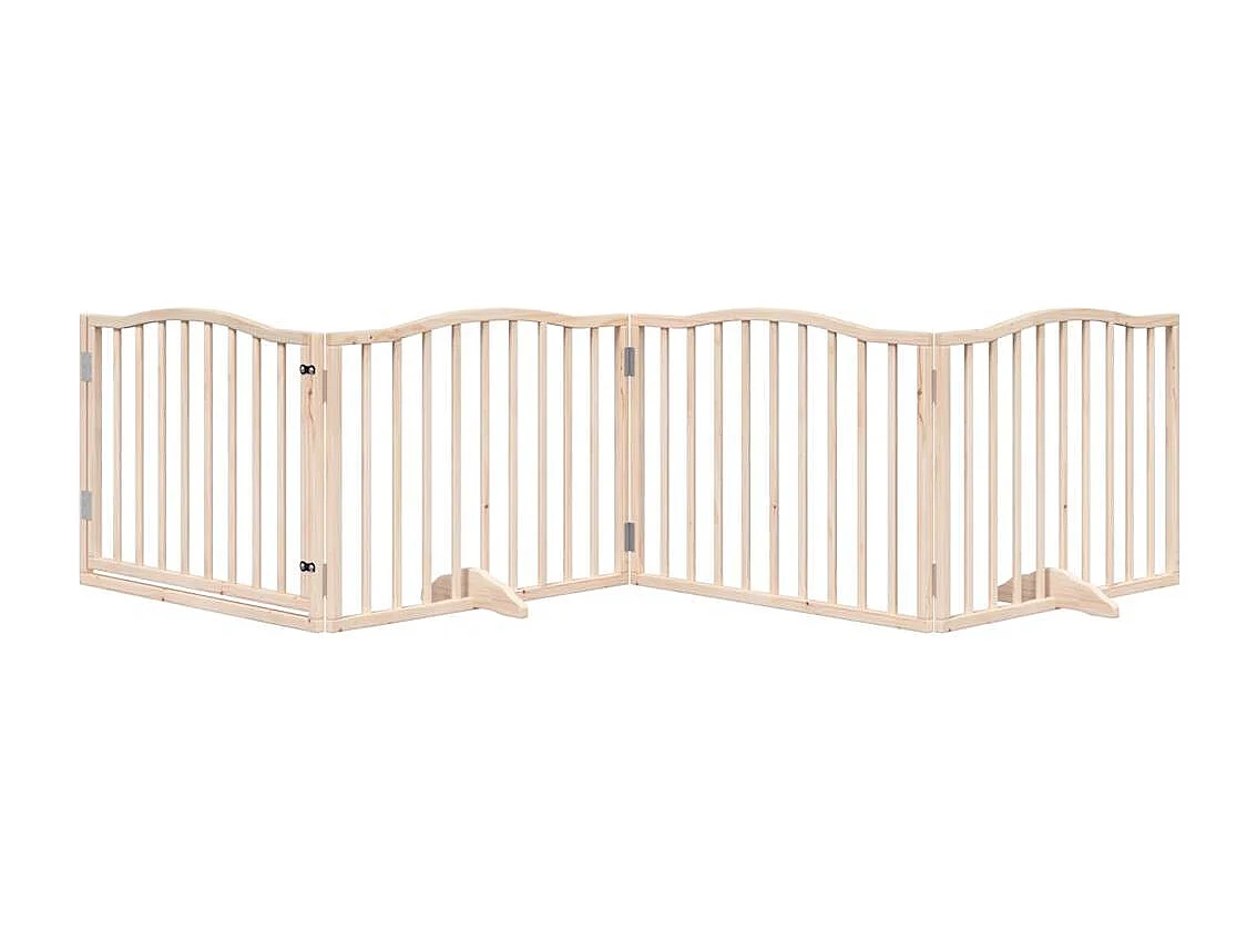 Puerta para perros plegable 4 paneles madera de álamo 320 cm