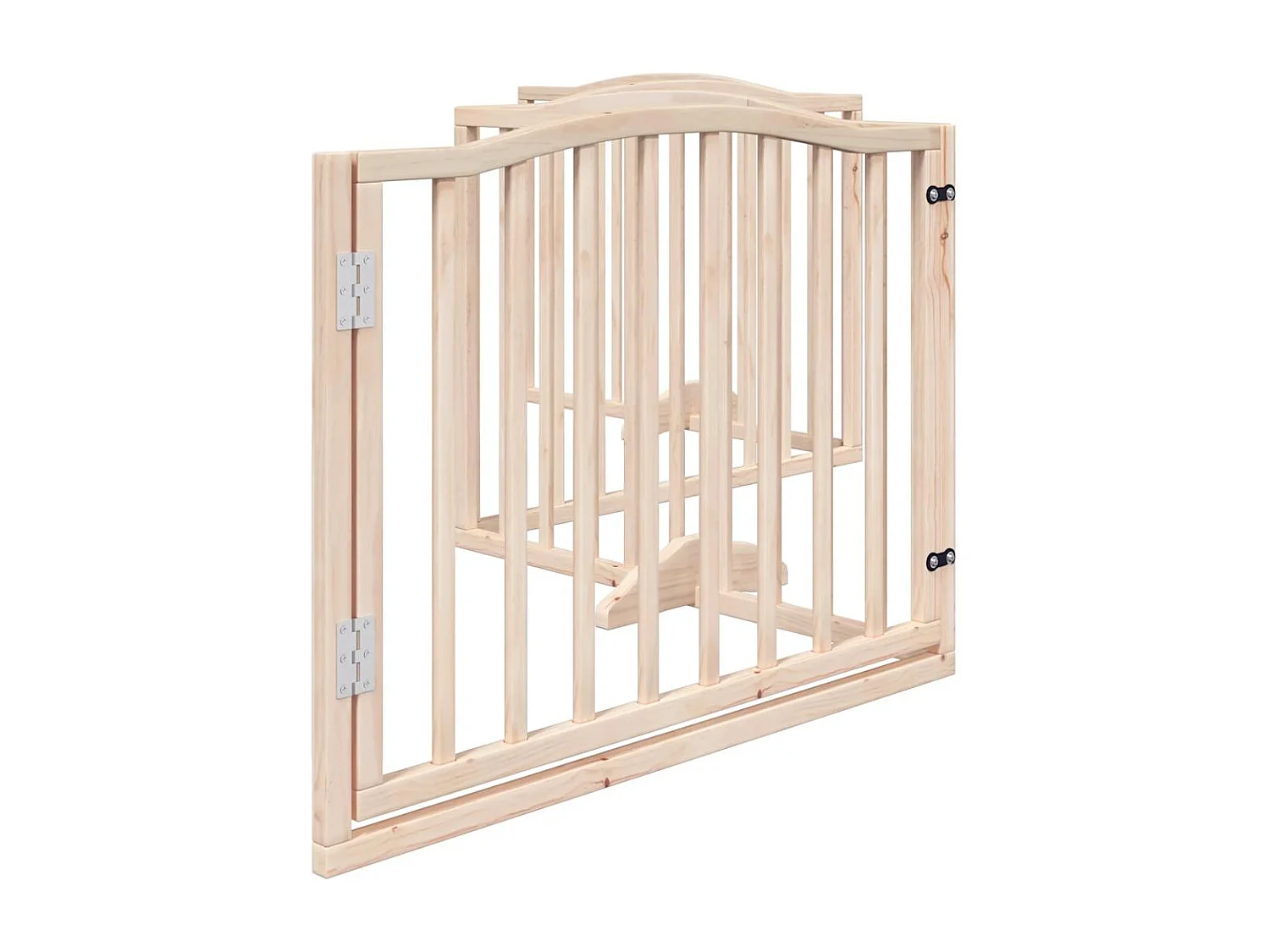 Puerta para perros plegable 4 paneles madera de álamo 320 cm
