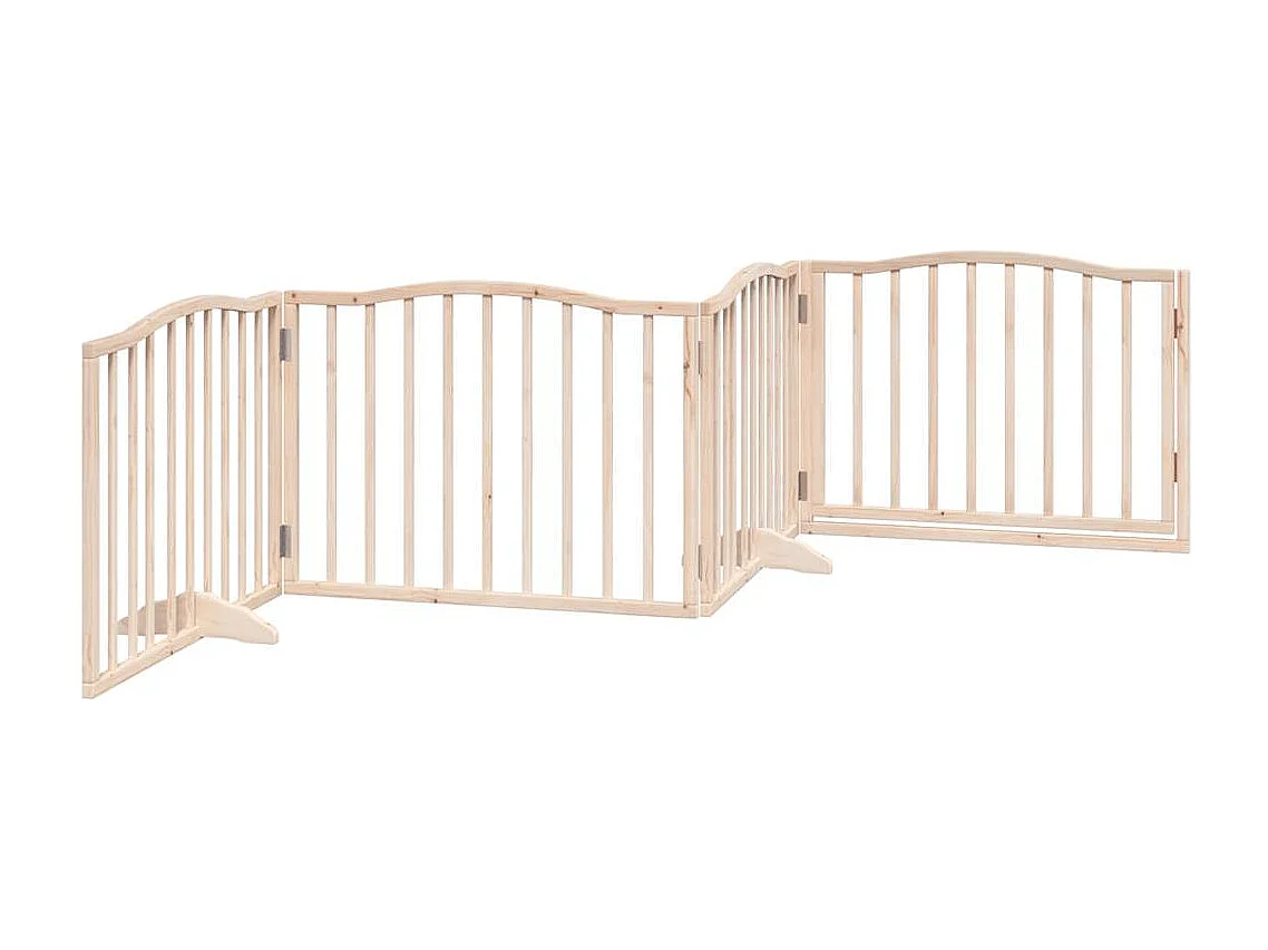 Barrière pour chiens avec porte 4 panneaux bois de peuplier