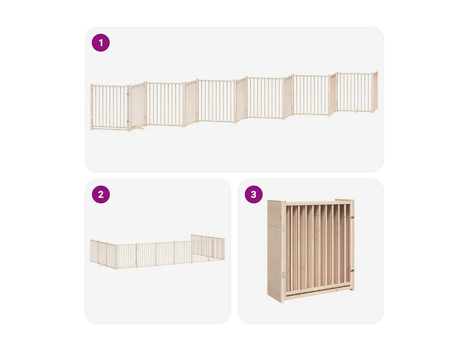 Portão para cães com porta dobrável 12 painéis 960 cm álamo