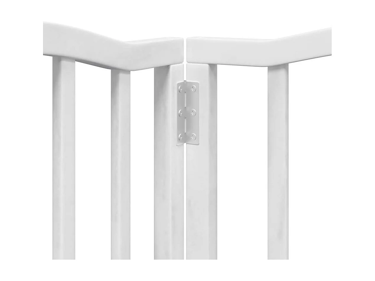 Barrière pour chiens et porte 6 panneaux blanc bois de peuplier