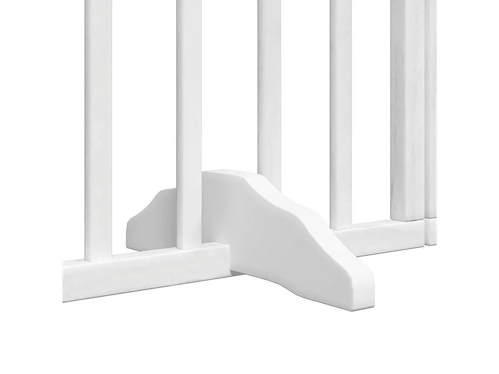 Barrière pour chiens et porte 6 panneaux blanc bois de peuplier