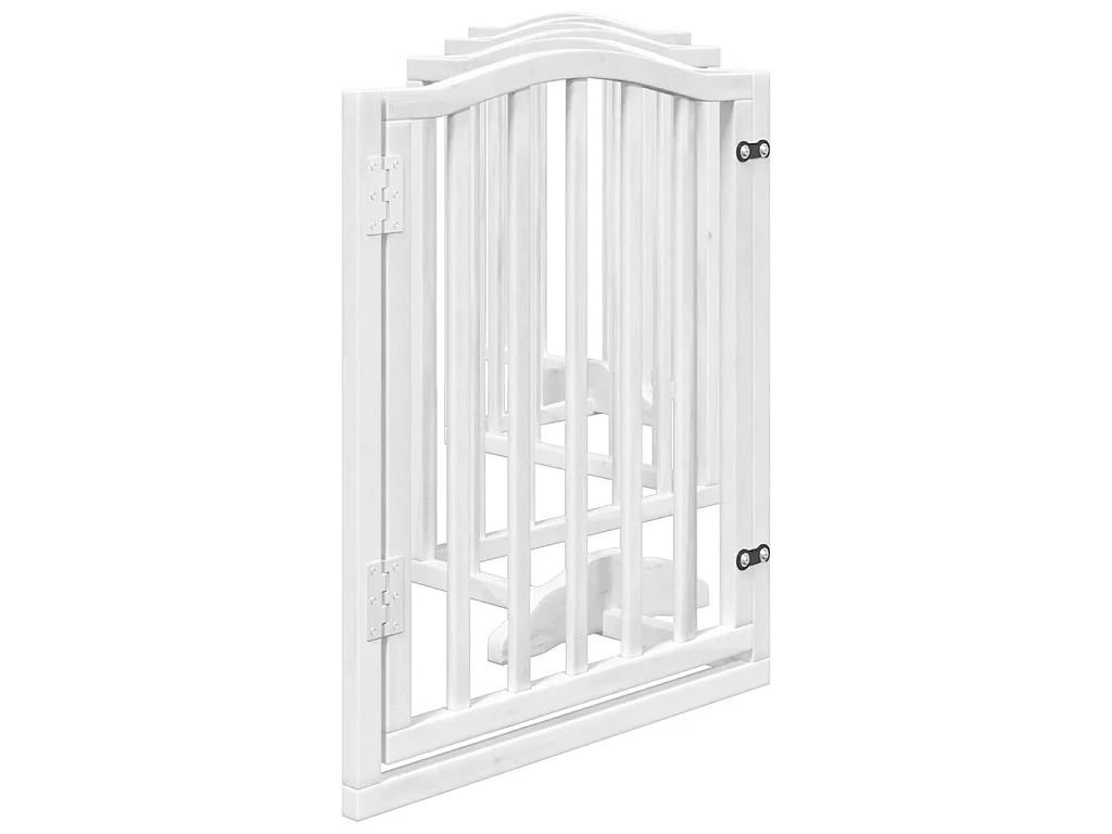 Puerta para perros plegable 3 paneles madera álamo blanca 300cm