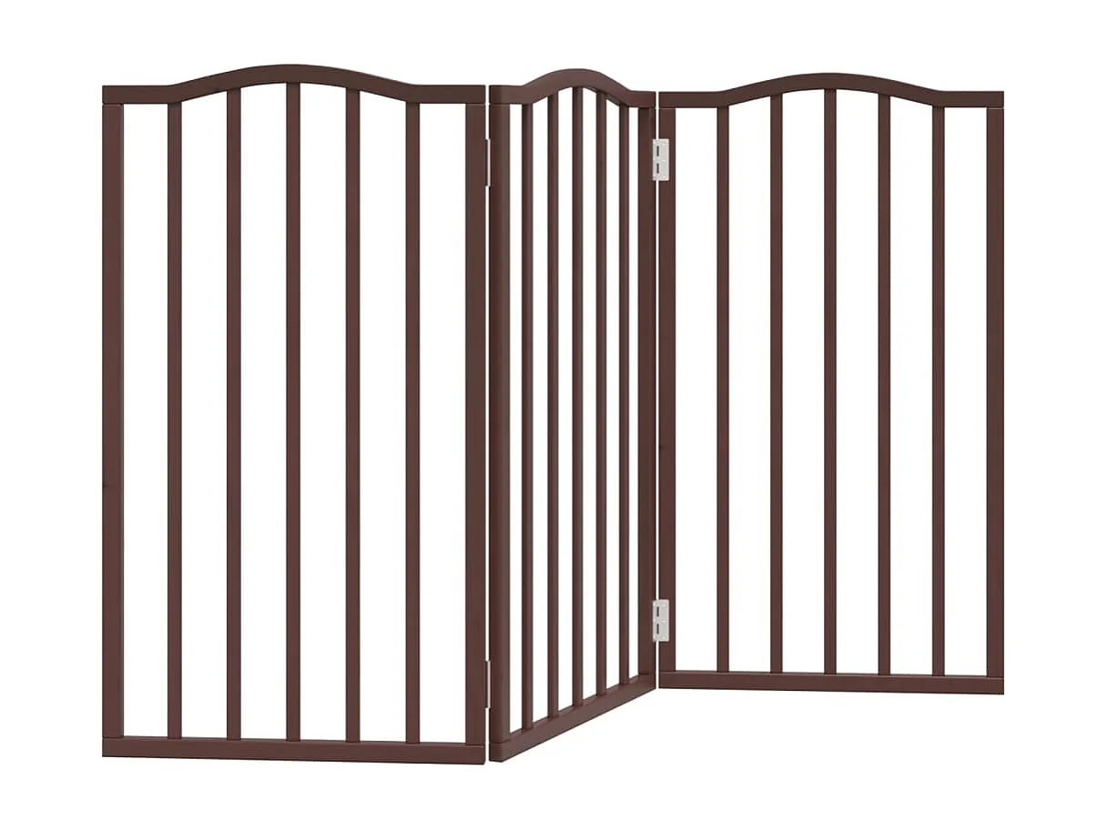 Portão para cães dobrável 3 painéis 150 cm álamo castanho