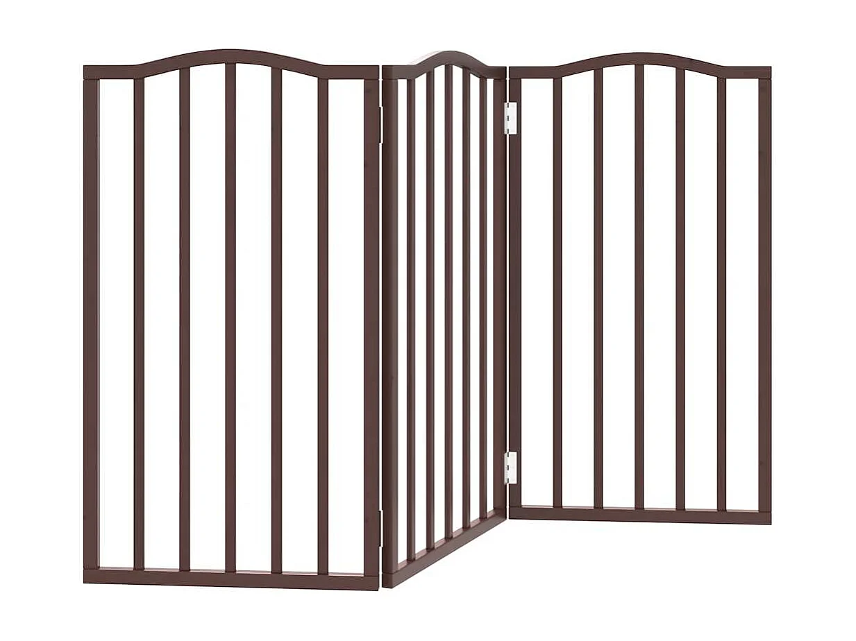 Portão para cães dobrável 3 painéis 150 cm álamo castanho
